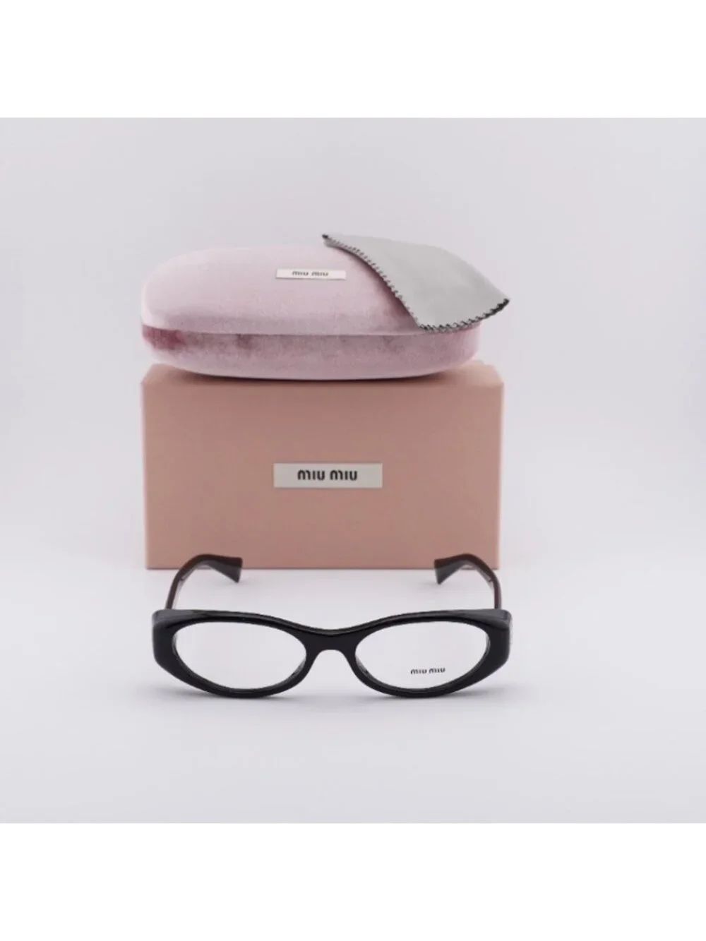 Miu Miu MU 03ZV 16K1O1 Eyeglasses Black 55mm Oval Frame